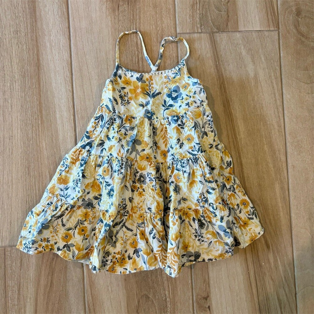 Joie Sundress Girls 3T Multicolor Floral Tiered Smocked Sleeveless Knee